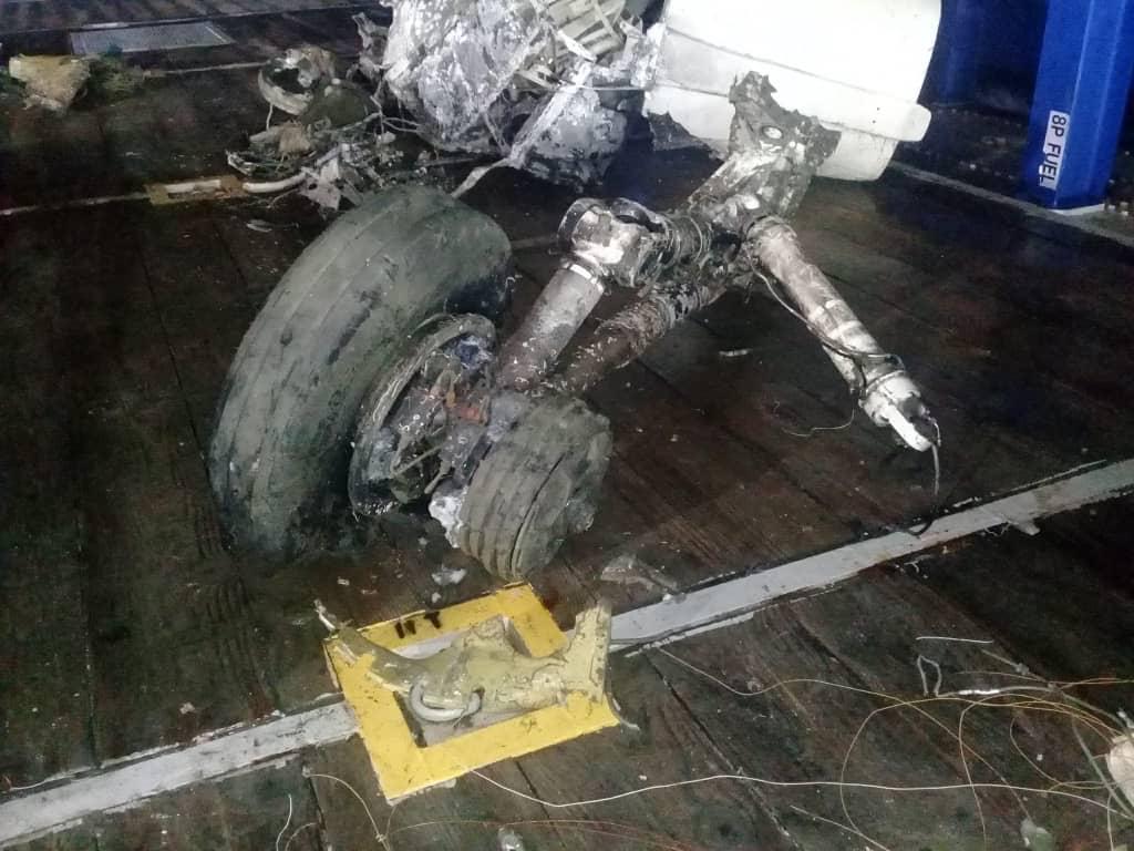 Recovered aircraft landing gear after subsea operation